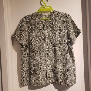 Maison Scotch by Scotch and Soda Leopard Print Button Down Top